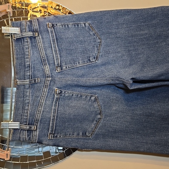 Frame Le Palazzo Ankle Super Strech Wide-Leg Raw Hem Cotton Denim Jeans - Picture 8 of 14